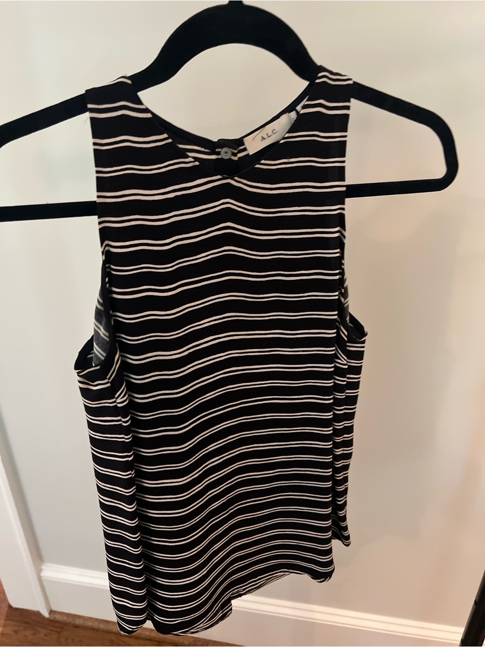 A.L.C. Black and White Striped Tank
